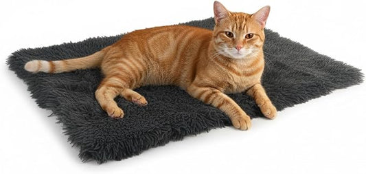 Pets Bed Blanket Dogs Reversible Soft Dog Throw Blankets Cats Mat Sleeper Fuzzy Pet Couch Covers Washable Cat Puppy Cover for Beds Car Sofa Travel Double Sided Furniture Protection (Dark Gray,S)