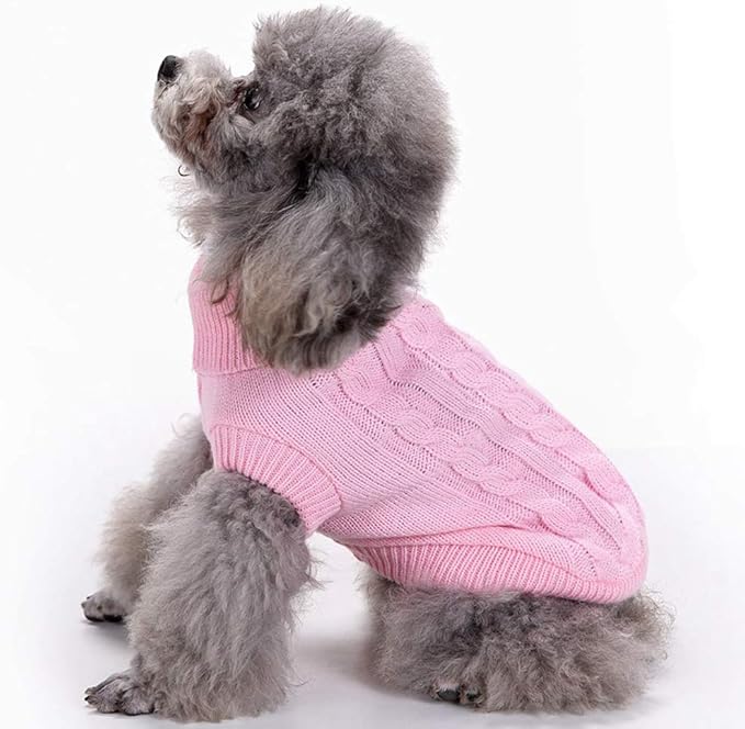 Warm Classic Turtleneck Winter Dog & Cat Sweater - Small, Medium, Large - Cute Christmas Sweater for Girls & Boys