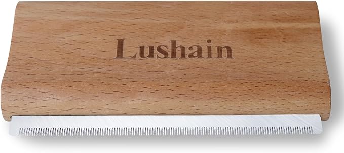 Deshedding Brush for Dogs & Cats | Pet Grooming Brush | Removes Loose Fur, Dirt & Hair | Small, Medium & Large Pets | Ergonomic Handle| Cat & Dog Brush (Nature Wood, 5 inch) Gift