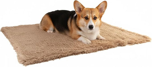 Pets Bed Blanket Dogs Reversible Soft Dog Throw Blankets Cats Mat Sleeper Fuzzy Pet Couch Covers Washable Cat Puppy Cover for Beds Car Sofa Travel Double Sided Furniture Protection (Light Brown,M)