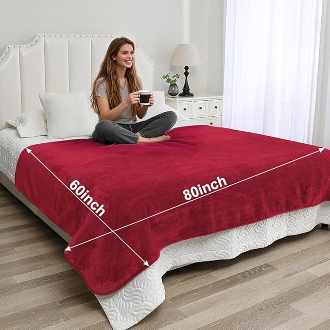 Waterproof Blanket for Couples – Ideal for Couch & Bed Splash Proof Sherpa Throw, Leakproof TPU Layer, Stain Resistant Washable Bed Protector – Burgundy, 80"x60"