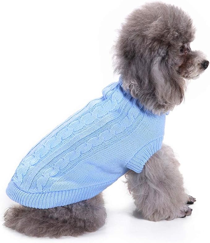 Warm Classic Turtleneck Pet Sweater - Cute Winter Dog & Cat Sweater for Small, Medium & Large Dogs - Christmas Sweaters for Girls & Boys