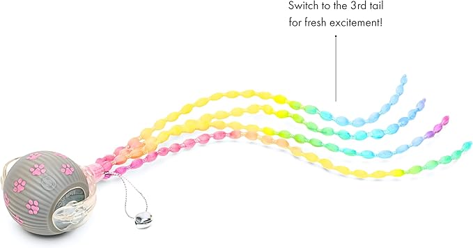 PAWQUÉR Interactive Cat Toys for Indoor Cats | Premium Quality with 3 Detachable Tails | Automatic Speed Modes with Real-Motion Movement | Rechargeable | Fun for Bored Adult Cats and Kittens