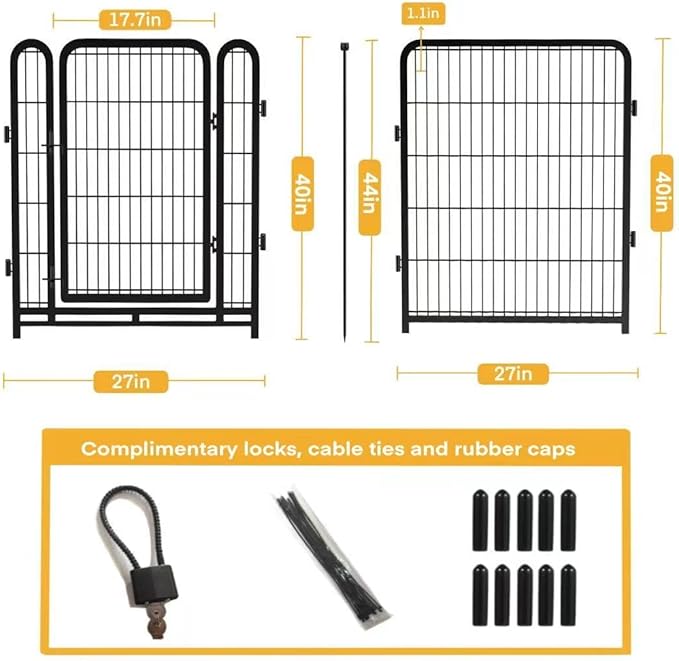 Outdoor Dog Playpen 40inch 14 Panels, Puppy Playpen Indoors, Metal Dog Pen Heavy Duty Pet Puppy Exercise Pen for Rv Camping Garden Yard, Wide Door Low Threshold Pet Fence Total 31 Ft Long