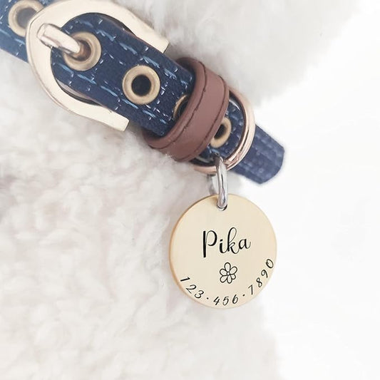 Cats Dogs ID Tags Personalized Lovely Symbols Pets Collar Name Accessories Simple Custom Engraved Supplies for Large Four Legged Child Necklace Chain Anti-Lost Industrial Steel Charm