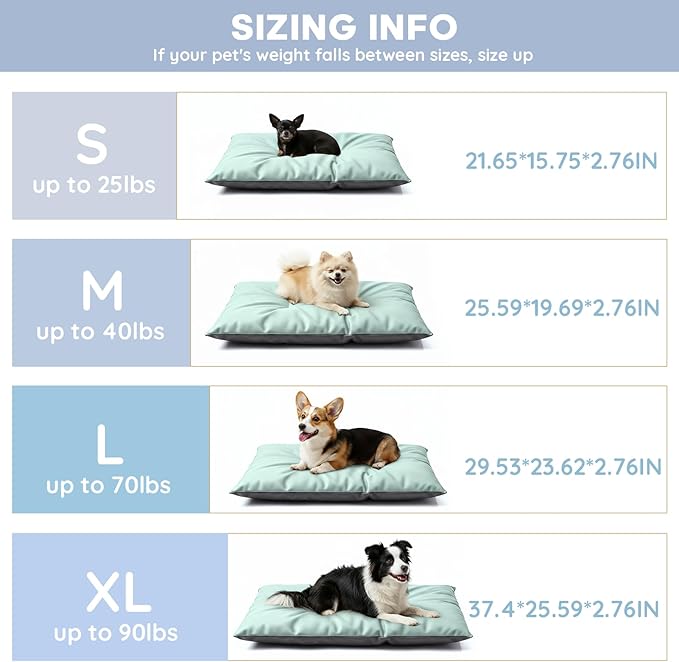 Dog Comfort Bed Mat Double-Sided Two-Tone Tech Fabric Pet Bed Suitable for All Seasons, Comfortable Dog Bed for Large Dogs (Blue&Gray)
