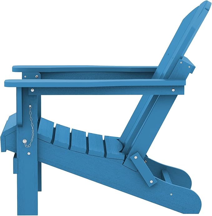 SERWALL Folding Adirondack Chair for Patio Garden Outdoors- Sapphire
