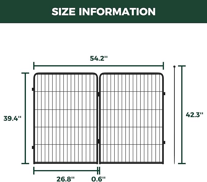 FXW Instant Unleashed Dog Playpen, Portable Pet Fence for Outdoor, RV Trips, and Camping, 40inch, 2 Panels for Medium and Large Dogs│Patented