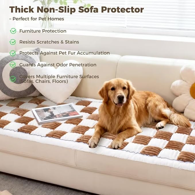 Couch Covers for Dogs, Washable Sofa Couch Cover for Pet, Couchs Covers for Cushion Sofa Pet Friendly, Non Slip Sofa Cover (27.6''*82.7''/60 x 210cm) Thickened Version