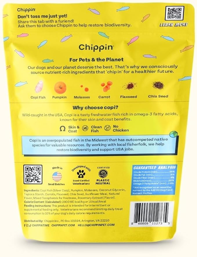 Dog Birthday Treat, Pumpkin Dog Treats, for Dogs, No Chicken, Grain-Free, Hypoallergenic, Made in USA, Sustainably Wild-Caught Fish, 4-Pack