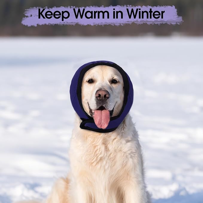 Dog Calming Hoodie, Dog Ear Muffs Noise Protection & Anxiety Relief, No Shake Ear Wraps for Dogs Quiet Ears Cover Headband for Fireworks Grooming Swimming Bathing Force Drying