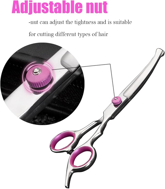 Dog Grooming Scissors,Pet Hair Scissors with Safety Round Tips Heavy Duty Titanium Stainless Steel Professional Dogs Cats Pets Grooming Shears (Straight scissors)