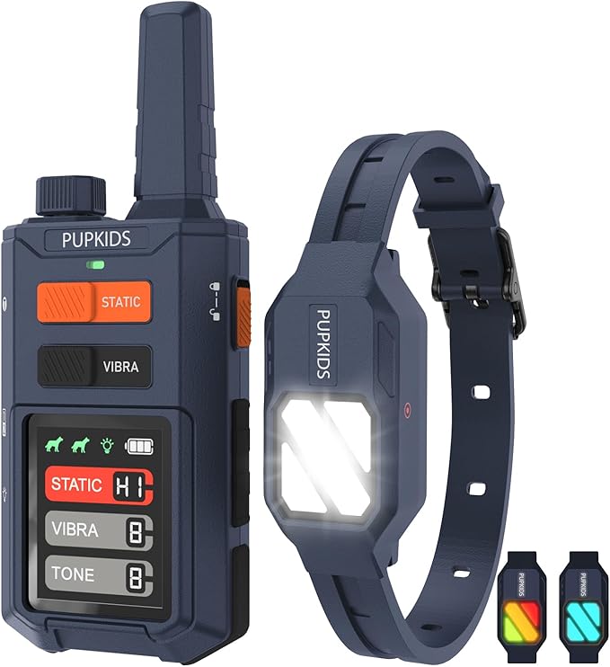 Dog Shock Collar - 4200FT Dog Training Collar with Remote, Innovative E Collar for Dogs Training with 3 Night-Lights/Beep/Vibration/Static Modes, 100% Safe Electric E-Collar for Large Dogs