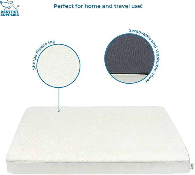 Best Pet Supplies Dog House Bed Crate Mat Tent Indoor Round Soft Plush for Small, Medium, and Large Breeds - Beige, 24 x 16 x 3