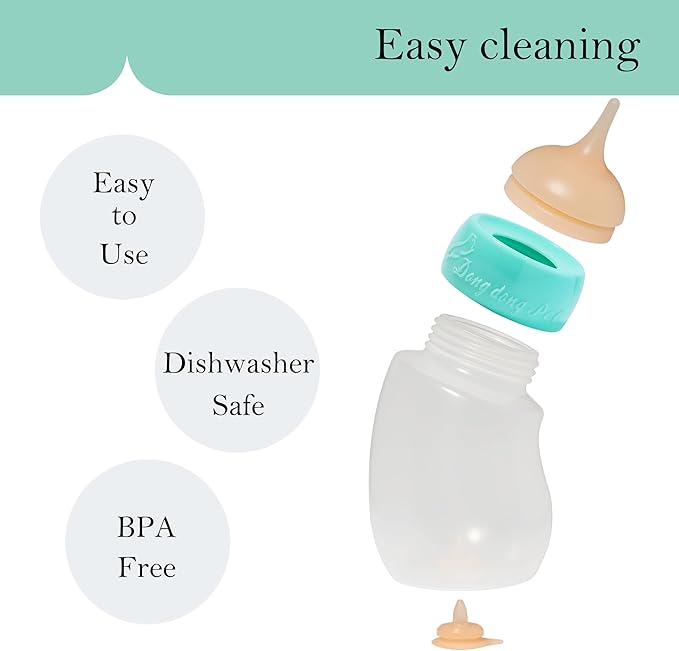 Puppy Feeder Bottle,Silicone Feeding Nipple and Syringes for All Breed of Puppies and Other Animals Dongdong pet