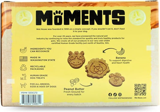 Wet Noses Moments Non-GMO Peanut Butter Jungle Animal Crunchy Dog Treats - 3lb | No Corn, Wheat, Soy or Peas, Made with 5 Simple Ingredients