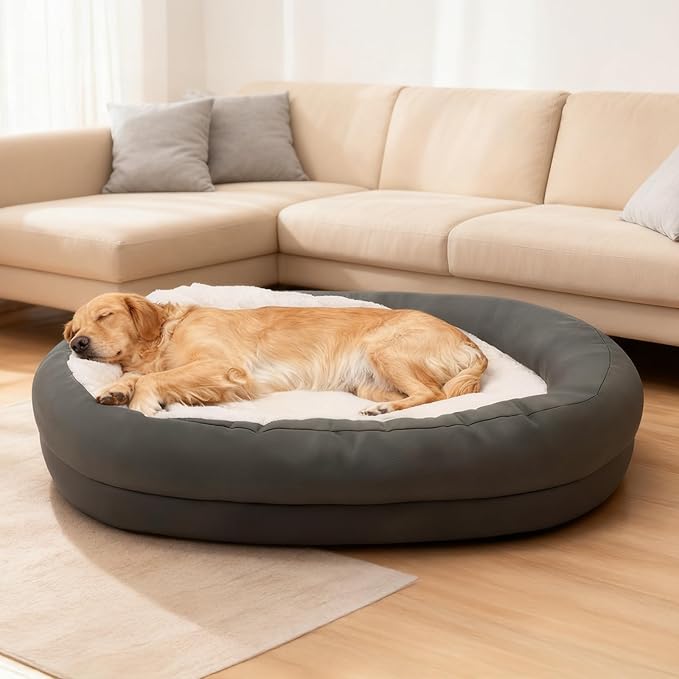 Waterproof Dog Beds for L Washable Sofa Pet Bed with Removable Cover & Non-Slip Bottom
