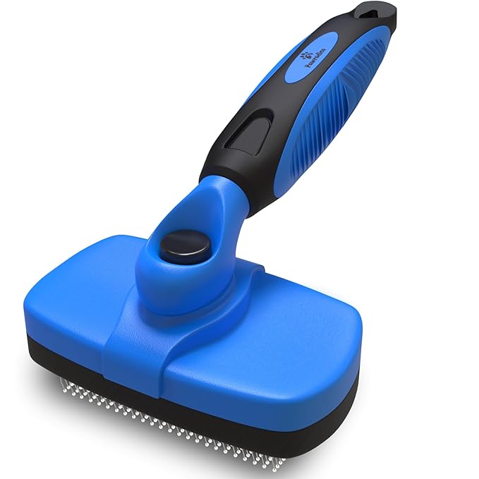 Deshedding Dog Brush for Shedding – Self Clean Cat Brush Deshedding & Grooming Tool for Long Haired and Short Haired Dogs, Slicker Brushes for Dogs, Skin-Friendly, Retractable Bristles, Easy to Clean