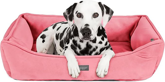 NANDOG Cloud Collection Cat and Dog Bed for Medium to Large Breeds (Pink Signature, Signature)