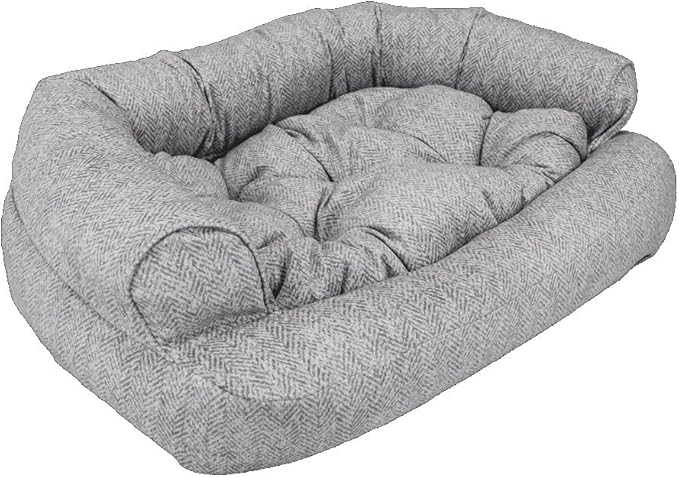 Snoozer Pet Products Luxury Overstuffed Microsuede Pet Sofa, Show Dog Collection, Extra Large, Palmer Dove