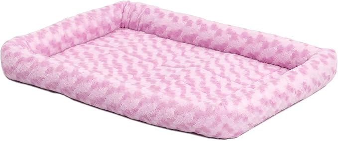 MidWest Homes for Pets QuietTime Fashion Dog Bed – Pink Faux Fur Bolster, Ultra-Soft and Machine Washable, Fits 24-Inch Crates and Carriers, for Small Breed Dogs