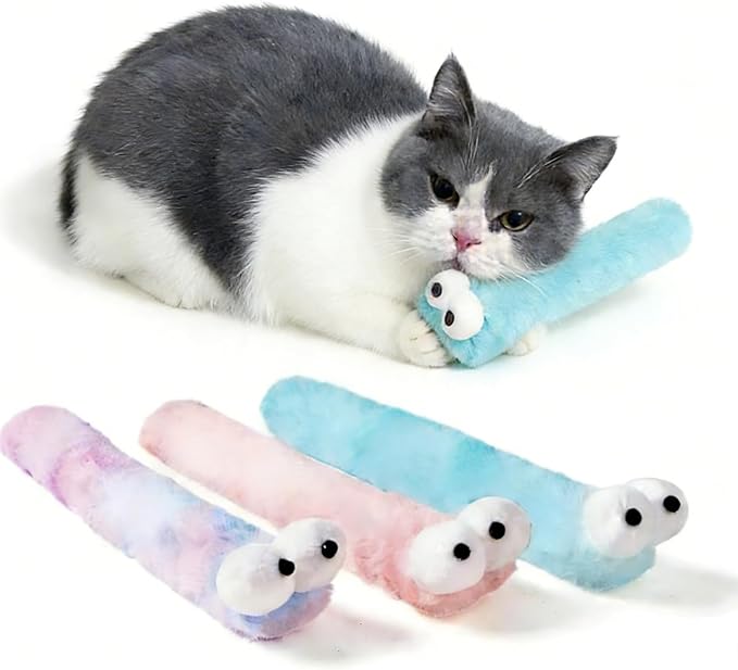 2BB Cat Kicker Toys with Catnip for Indoor Cats – 3 Pack Soft Plush Kick Stick Toys, 12.5in Interactive Catnip Toys for Kicking, Wrestling & Supervised Play