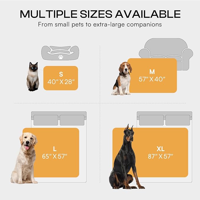 Luciphia Waterproof Bed Blanket Washable,Soft Sherpa Fleece Puppy Reversible Throw Blankets for Medium Large Dog Cat,Furniture Cover Protector Couch Bed from Liquid Pee and Pet Fur, Black,85" x 57"