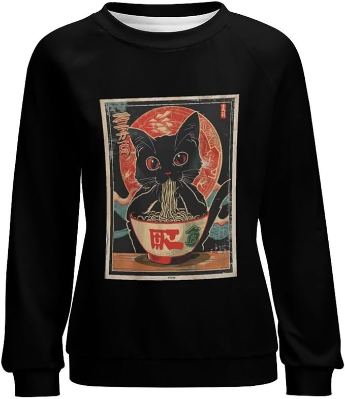Womens Ugly Christmas Sweatshirt Funny Cat Dog Printed Xmas Pullover Shirts Crewneck Long Sleeve Graphic Hoodies