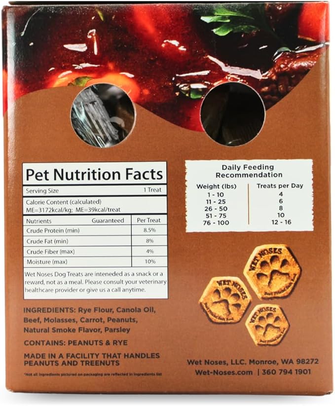 Wet Noses Moments Non-GMO Beef Stew Crunchy Dog Treats - 3lb | No Corn, Wheat, Soy or Peas, Made with 8 Simple Ingredients
