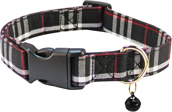 Cute Plaid Dog Collar with Safety Buckle - Adjustable and Comfortable Dog Collars for Small Medium Large Dogs, Stylish Puppy Collar for Boy Girl Pets
