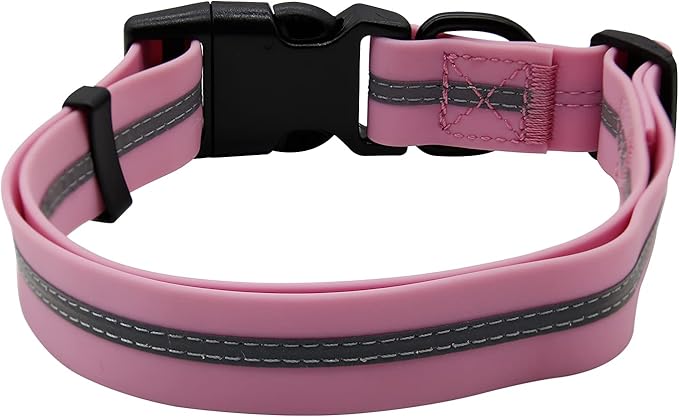 NIMBLE Dog Collar Waterproof Pet Collars Anti-Odor Durable Adjustable PVC & Polyester Soft with Reflective Cloth Stripe Basic Dog Collars S/M/L Sizes (Small (9.45”-14.17”inches), Lavender)