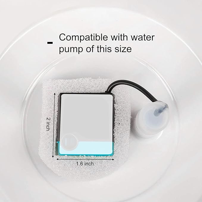 Cat Water Fountain Foam Filters, Compatible with Multiple Pet Fountain Dispenser Sponge Filters (16 Pcs)