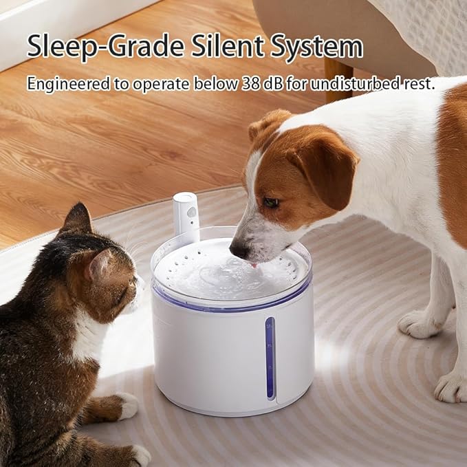 Smart Automatic Pet Water Fountain, 2.2L Cordless with Infrared Sensor, Dual Modes, Ultra-Quiet Pump, Safe for Cats & Dogs (White, Infrared Sensor)