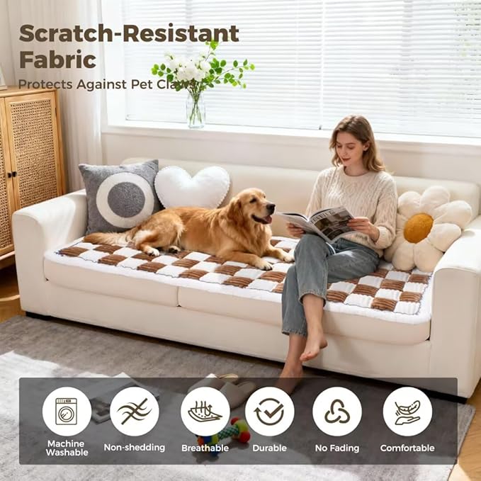 Couch Covers for Dogs, Washable Sofa Couch Cover for Pet, Couchs Covers for Cushion Sofa Pet Friendly, Non Slip Sofa Cover (27.6''*82.7''/60 x 210cm) Thickened Version