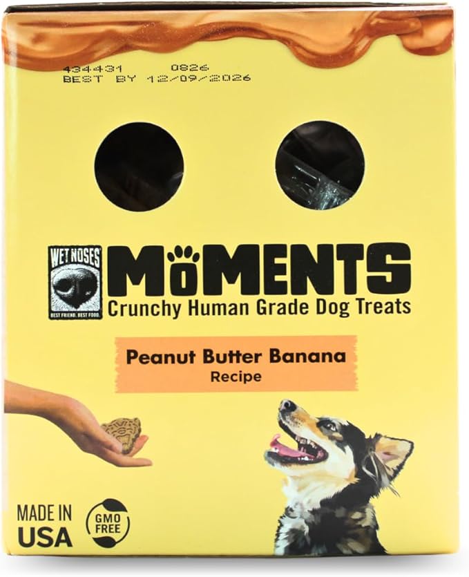 Wet Noses Moments Non-GMO Peanut Butter Jungle Animal Crunchy Dog Treats - 3lb | No Corn, Wheat, Soy or Peas, Made with 5 Simple Ingredients