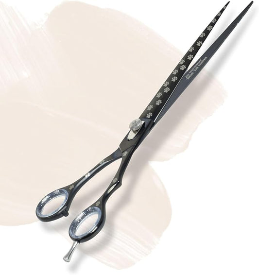 Pet Grooming Scissor Dog Blade scissor Pet Grooming Scissors Dog Hair Cutting Shears with Bag for Professional Right Hand Pet Groomer (Black Straight, 10.0")
