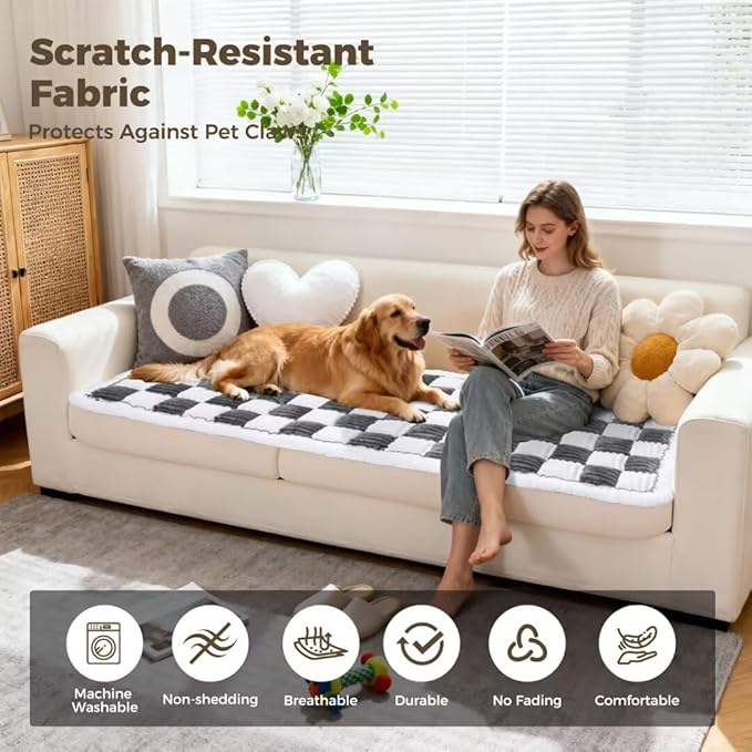 Couch Covers for Dogs, Washable Sofa Couch Cover for Pet, Couchs Covers for Cushion Sofa Pet Friendly, Non Slip Sofa Cover (27.6''*82.7''/60 x 210cm) Thickened Version