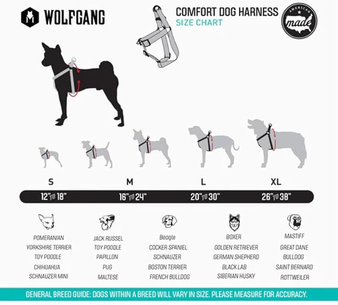 Wolfgang Heavy Duty Adjustable Dog Harness, Pull-Tested to Over 800 lbs for Walking & Training, NightOwl Print, Small