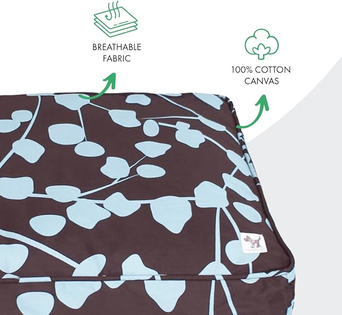 Molly Mutt Huge Dog Bed Cover - Your Hand in Mine Print - Measures 36”x45”x5’’ - 100% Cotton - Durable - Breathable - Sustainable - Machine Washable Dog Bed Cover