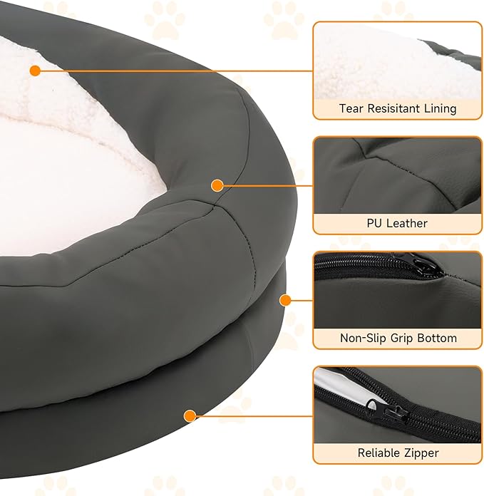 Waterproof Dog Beds for L Washable Sofa Pet Bed with Removable Cover & Non-Slip Bottom