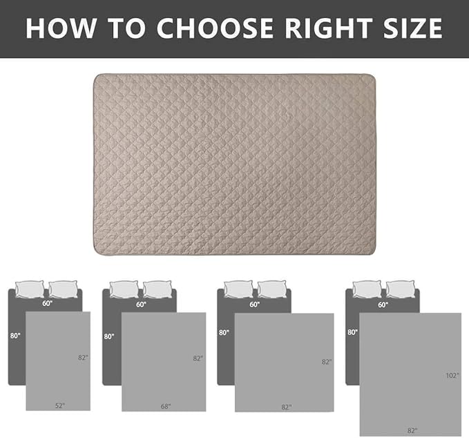SPXTEX Dog Bed Cover Washable Pee Pads Dog Blankets for Puppy Large Dog Cat,Sofa Reversible Changing Pad Reusable 1 Piece（82"x102",Beige）