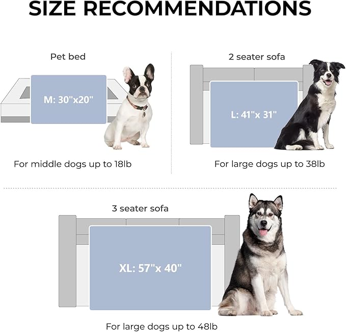 Luciphia Premium Soft Dog Blanket for Small Medium Large Dogs Washable 300GSM Fluffy Warm Fleece Puppy Cat Paw Print Pet Flannel Pcs2 Grey Paw XL(57"x40")