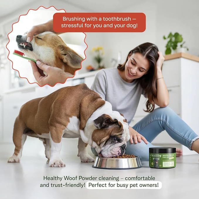 Dogbiotics Dental Powder for Dogs - Complete Oral Care Bone Broth, Dog Teeth Cleaning Powder, Tartar Remover, Fresh Breath, Sensitive Stomach Support, Dental Care, 4.2 oz, 60 Scoops