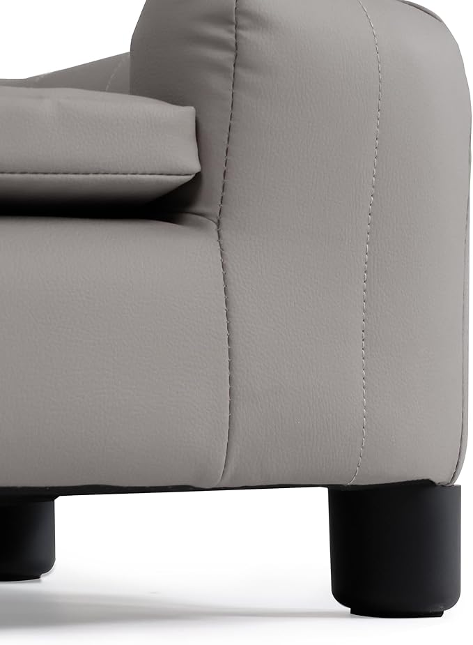 37-Inch Modern Pet Sofa with PU Scratch-Resistant Fabric and Adjustable Legs, Elevated Dog Couch for Small and Medium Dogs, Comfortable Dog Sofa Bed