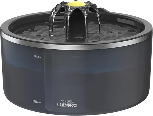 Cat Water Fountain with Dual Filtration System, 2.5L/84oz Pet Water Fountain for Cats Inside, Cat Fountain for Drinking with Ultra Quiet Pump(≤20dB)& LED Blue Light - for Pets Small Animals(2Filters)