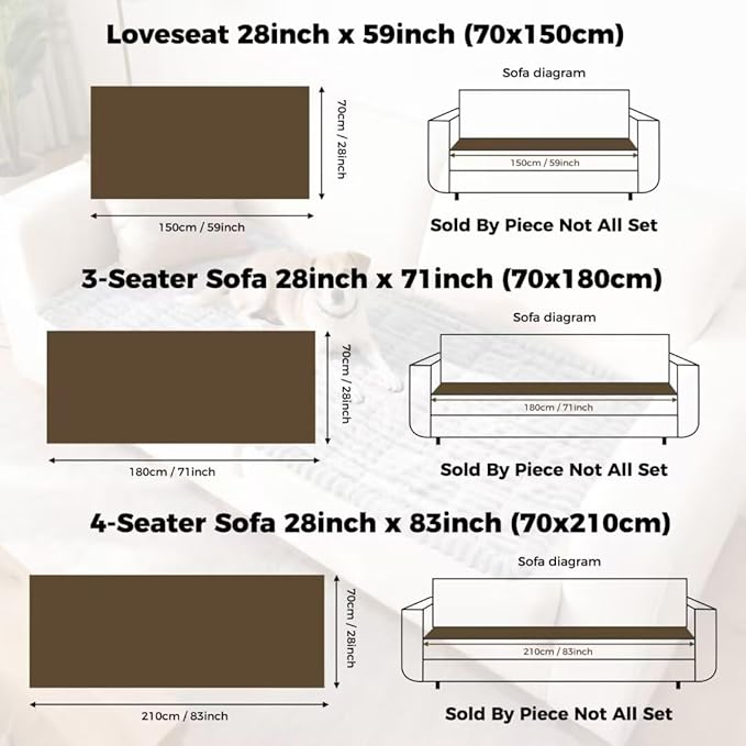 Couch Covers for Dogs, Washable Sofa Couch Cover for Pet, Couchs Covers for Cushion Sofa Pet Friendly, Non Slip Sofa Cover (27.6''*70.9''/60 x 180cm)