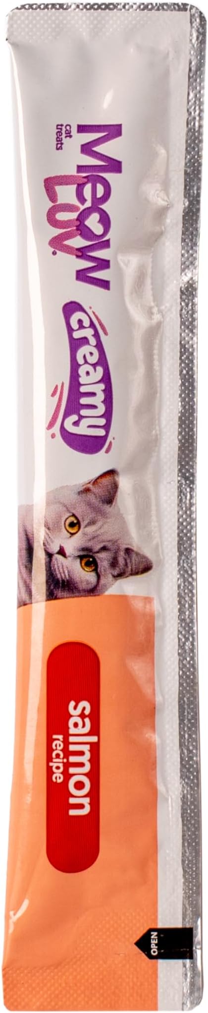 Ultra Chewy Meow Luv Salmon Recipe Lickable Cat Treats - Delicious Squeezable Cat Treats - Carrageenan Free - No Artificial Preservatives - Irresistible Snack - 0.5 Ounce Tubes (Pack of 5)