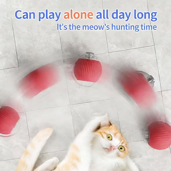 Zarutor Interactive Rolling Ball, 360° Smart Automatic Rolling Electric Dog Ball, Chase Mate Cat Toy, Durable and Safe, Fast Rolling Toy for Dogs and Cats (Yellow)