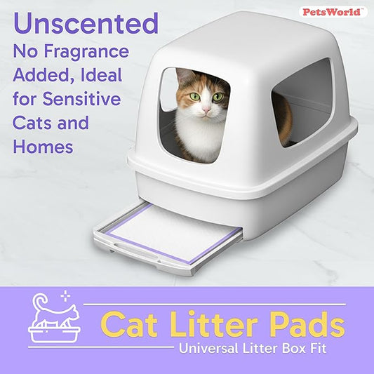 PetsWorld Universal Fit Cat Pad Refills for Litter Box, Unscented, Odor Control, Pack of 1200