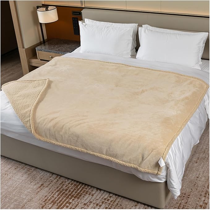 Waterproof Dog Bed Cover Pet Blanket for Big Dogs Reversible Pets Couch Blankets for Puppy Fluffy Cream Sherpa Fleece Sofa Leakproof Covers for Cat Warm Washable-XL 85x57in